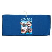 Moo Deng Meme Hippo Funny Large Microfiber Waffle Golf Towel