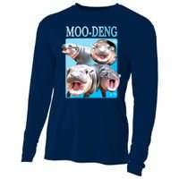 Moo Deng Meme Hippo Funny Cooling Performance Long Sleeve Crew