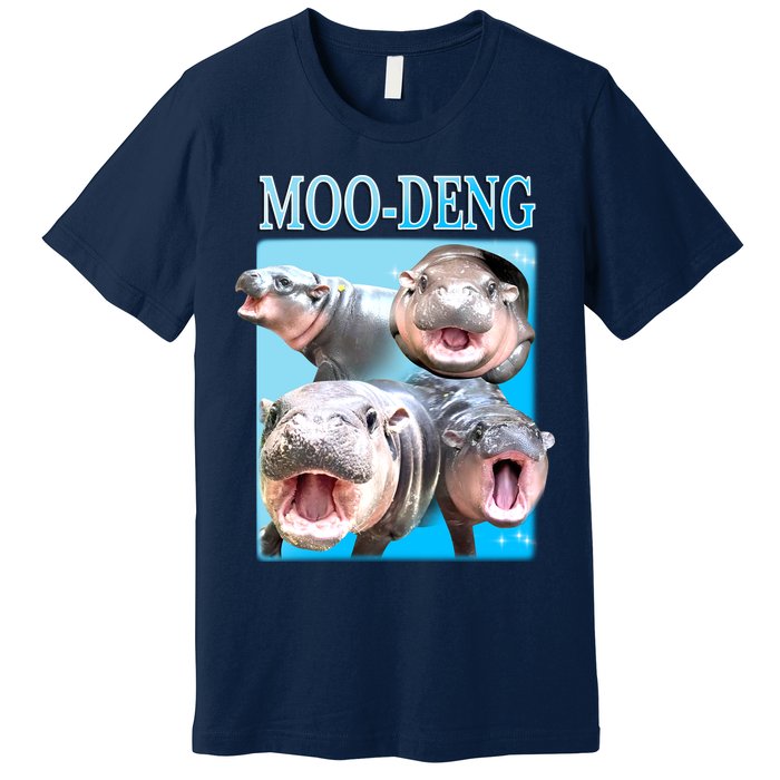 Moo Deng Meme Hippo Funny Premium T-Shirt
