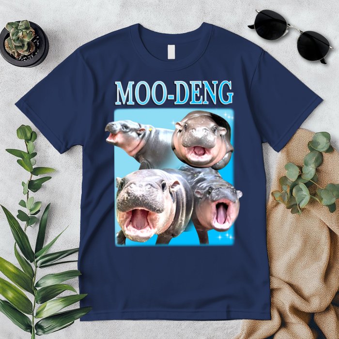 Moo Deng Meme Hippo Funny Premium T-Shirt
