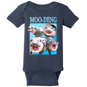 Moo Deng Meme Hippo Funny Baby Bodysuit