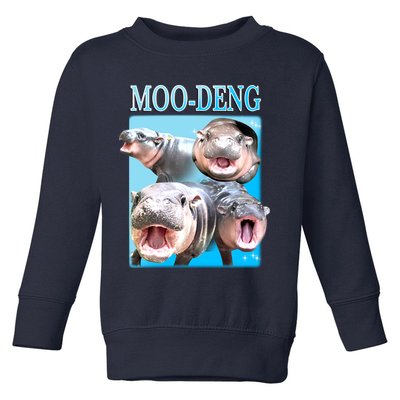 Moo Deng Meme Hippo Funny Toddler Sweatshirt