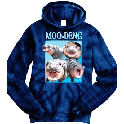 Moo Deng Meme Hippo Funny Tie Dye Hoodie