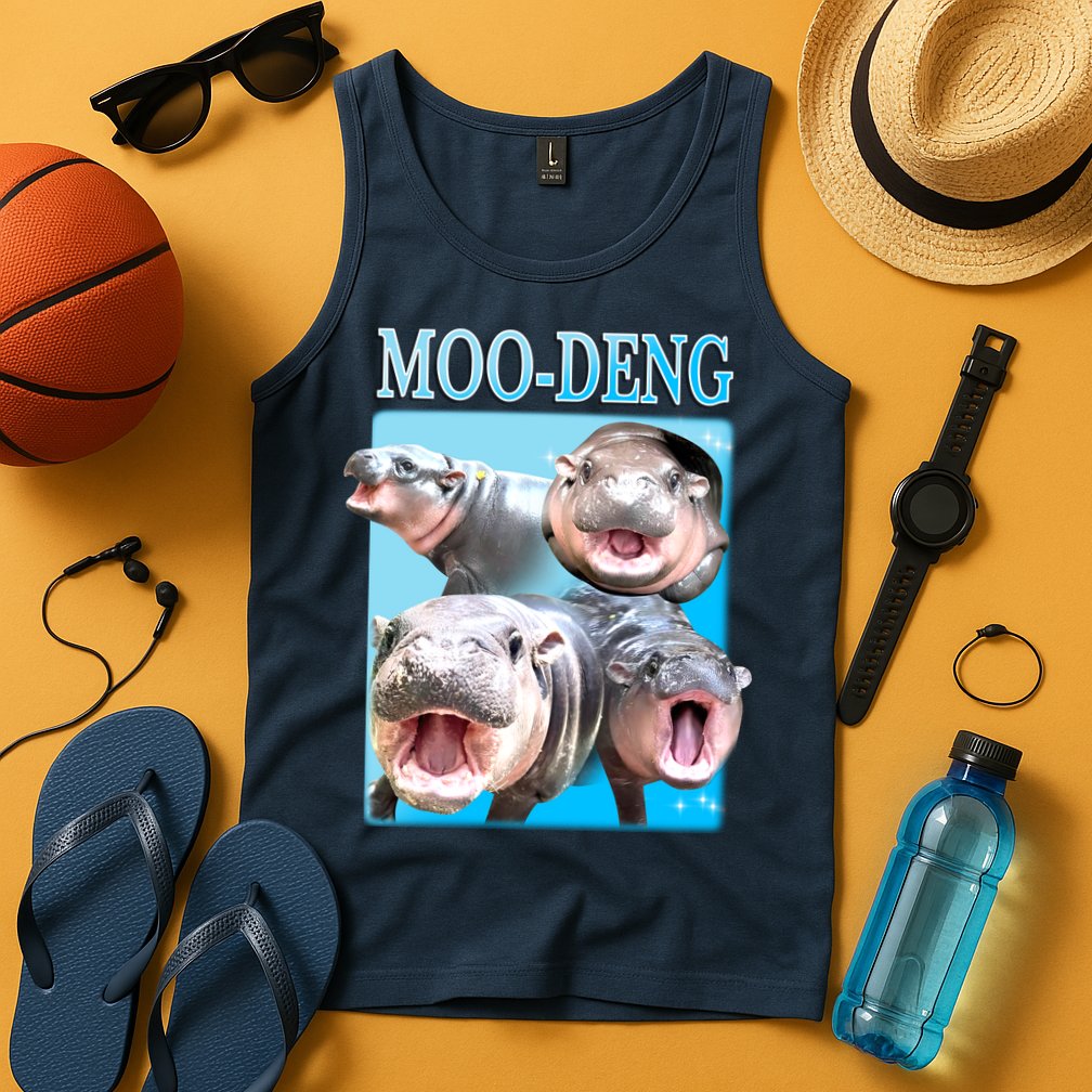 Moo Deng Meme Hippo Funny Tank Top