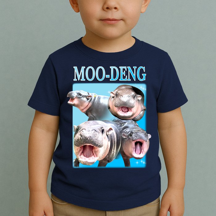 Moo Deng Meme Hippo Funny Toddler T-Shirt