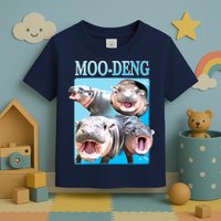 Moo Deng Meme Hippo Funny Toddler T-Shirt