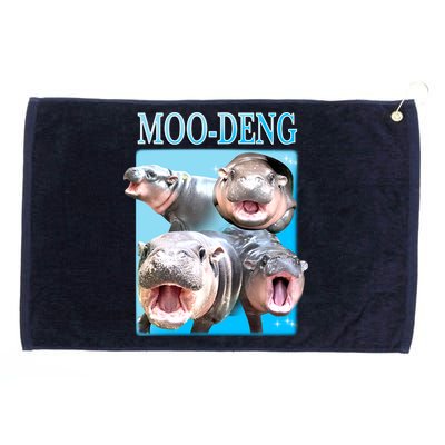 Moo Deng Meme Hippo Funny Grommeted Golf Towel