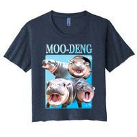 Moo Deng Meme Hippo Funny Crop Top