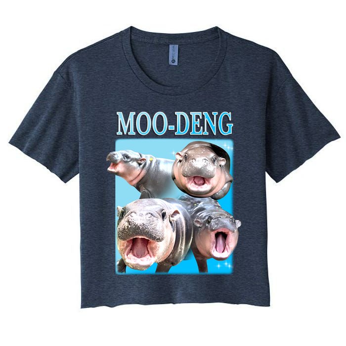 Moo Deng Meme Hippo Funny Crop Top