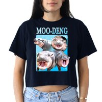 Moo Deng Meme Hippo Funny Crop Top