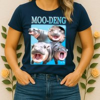 Moo Deng Meme Hippo Funny Womens T-Shirt