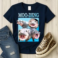 Moo Deng Meme Hippo Funny Womens T-Shirt
