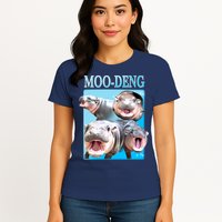 Moo Deng Meme Hippo Funny Womens T-Shirt