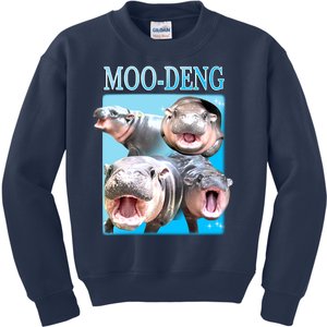 Moo Deng Meme Hippo Funny Kids Sweatshirt