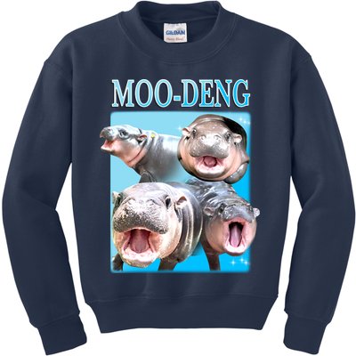 Moo Deng Meme Hippo Funny Kids Sweatshirt
