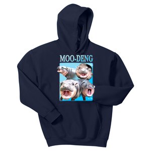 Moo Deng Meme Hippo Funny Kids Hoodie