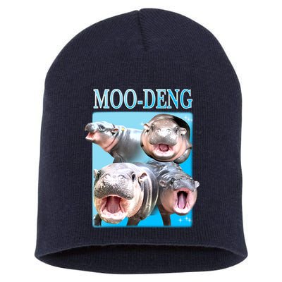 Moo Deng Meme Hippo Funny Short Acrylic Beanie