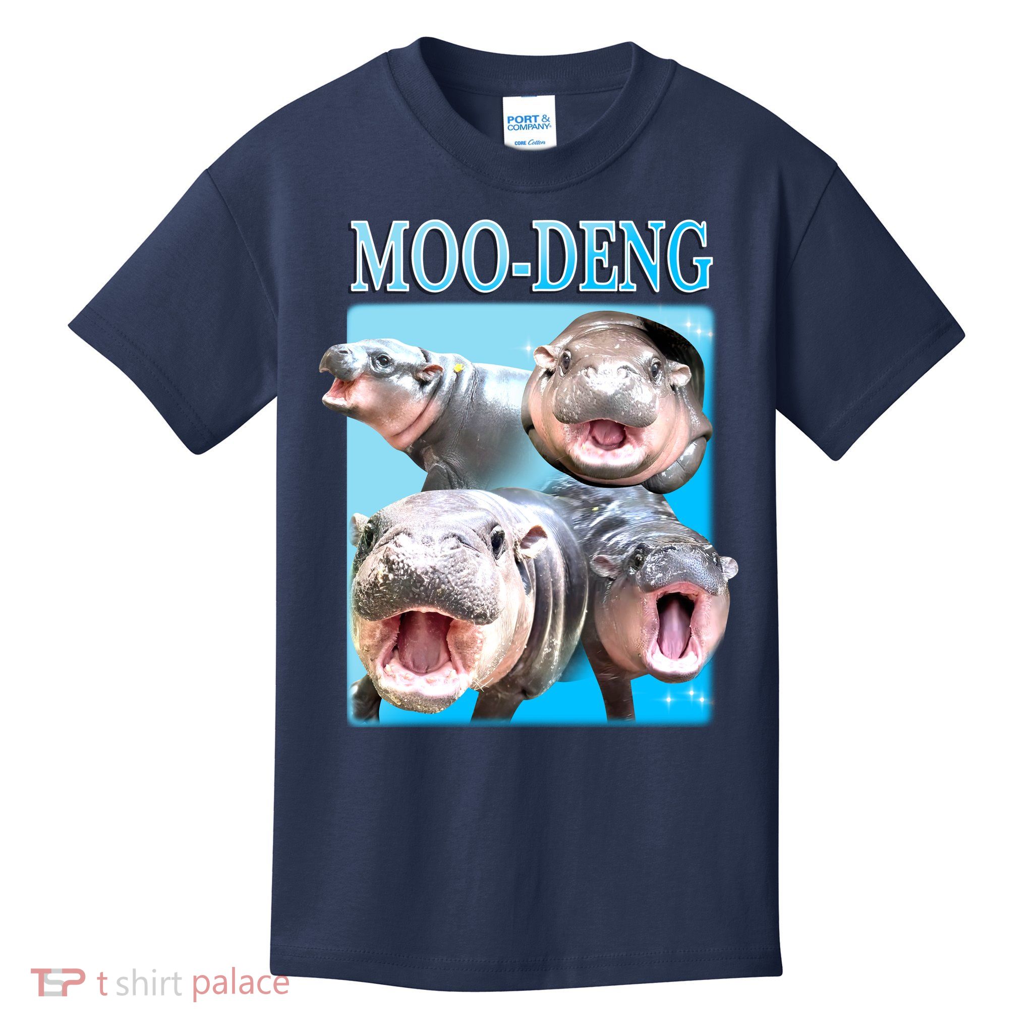 Moo Deng Meme Hippo Funny Kids T-Shirt
