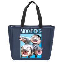Moo Deng Meme Hippo Funny Zip Tote Bag
