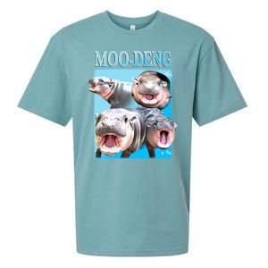 Moo Deng Meme Hippo Funny Sueded Cloud Jersey T-Shirt