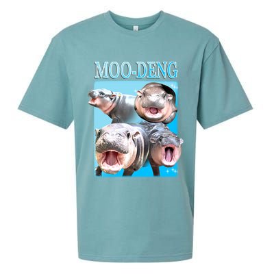 Moo Deng Meme Hippo Funny Sueded Cloud Jersey T-Shirt