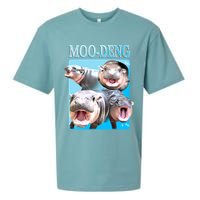 Moo Deng Meme Hippo Funny Sueded Cloud Jersey T-Shirt
