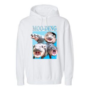 Moo Deng Meme Hippo Funny Garment-Dyed Fleece Hoodie