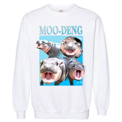 Moo Deng Meme Hippo Funny Garment-Dyed Sweatshirt