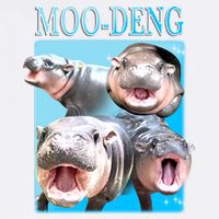 Moo Deng Meme Hippo Funny Garment-Dyed Sweatshirt