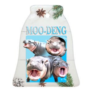 Moo Deng Meme Hippo Funny Ceramic Bell Ornament