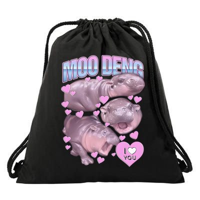 Moo Deng Drawstring Bag
