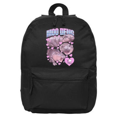 Moo Deng 16 in Basic Backpack