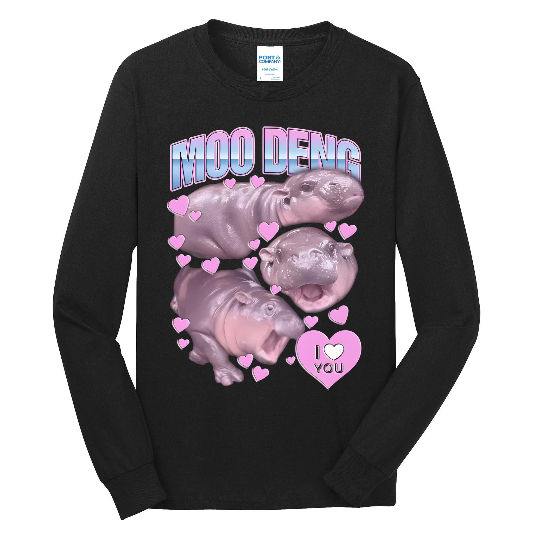 Moo Deng Tall Long Sleeve T-Shirt