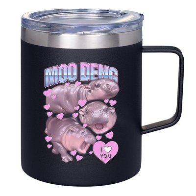 Moo Deng 12oz Stainless Steel Coffee Mug