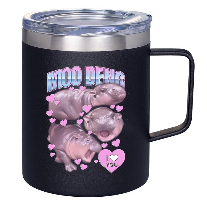 Moo Deng 12oz Stainless Steel Coffee Mug
