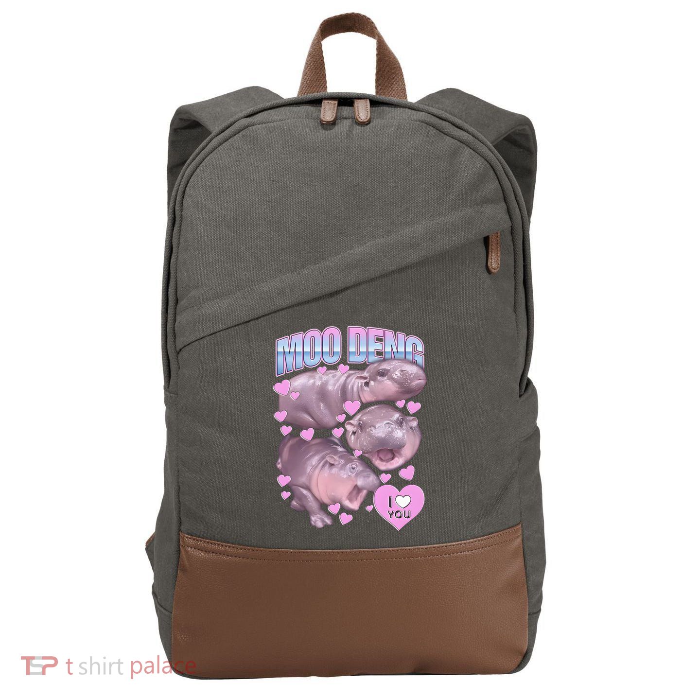 Moo Deng Cotton Canvas Backpack