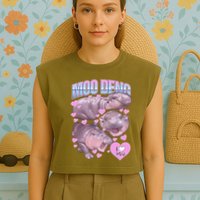 Moo Deng Garment-Dyed Women's Muscle Tee