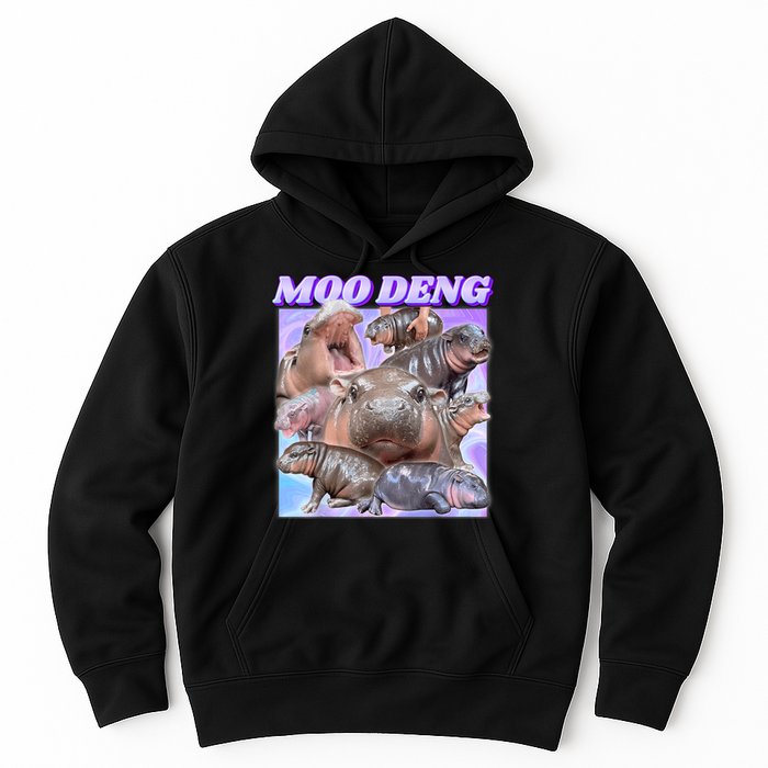 Moo Deng Meme Hippo Hoodie