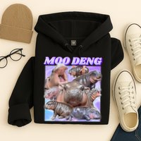 Moo Deng Meme Hippo Hoodie