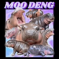 Moo Deng Meme Hippo Hoodie