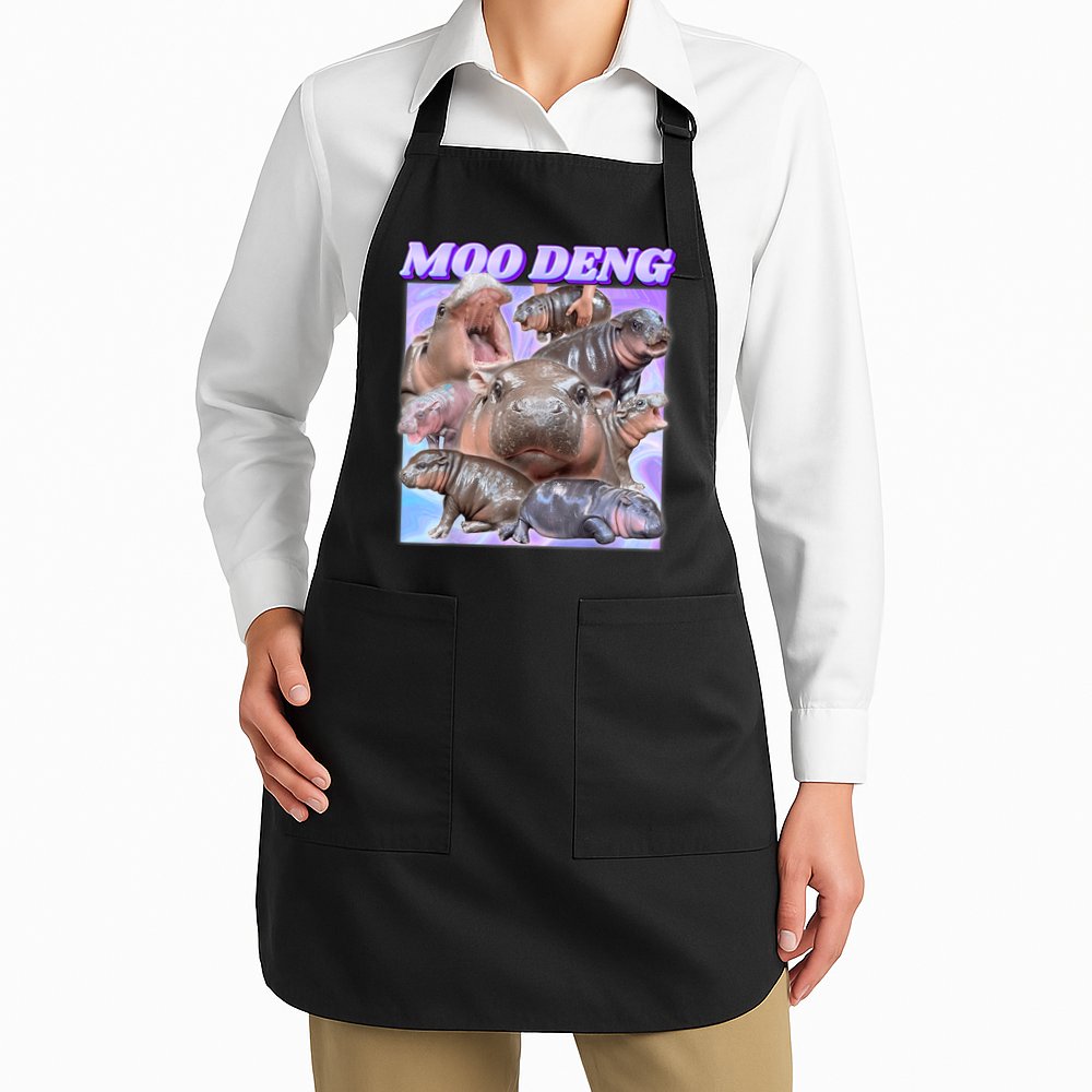 Moo Deng Meme Hippo Apron