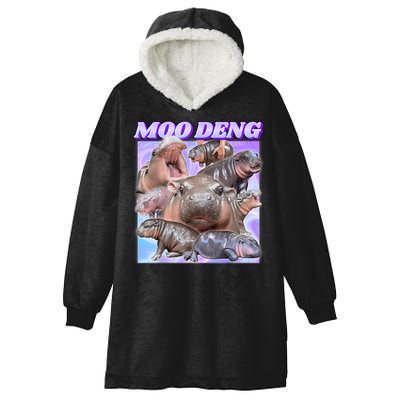 Moo Deng Meme Hippo Hooded Wearable Blanket