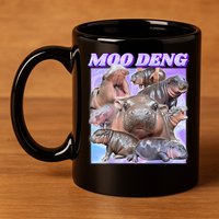 Moo Deng Meme Hippo 11oz C Handle Ceramic Mug