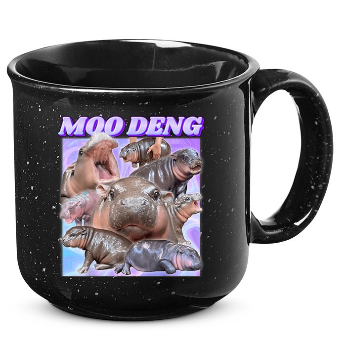 Moo Deng Meme Hippo 15oz Campfire Ceramic Mug