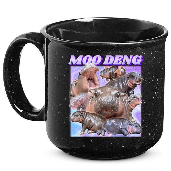 Moo Deng Meme Hippo 15oz Campfire Ceramic Mug