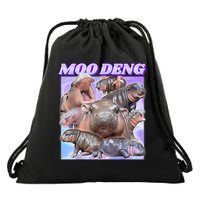 Moo Deng Meme Hippo Drawstring Bag