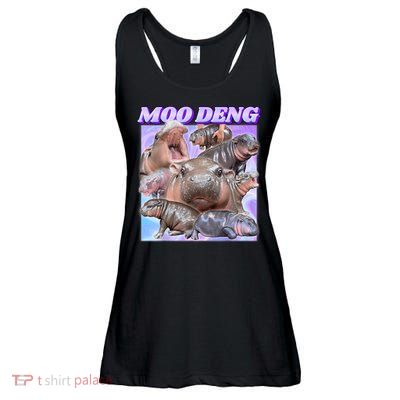 Moo Deng Meme Hippo Ladies Essential Flowy Tank