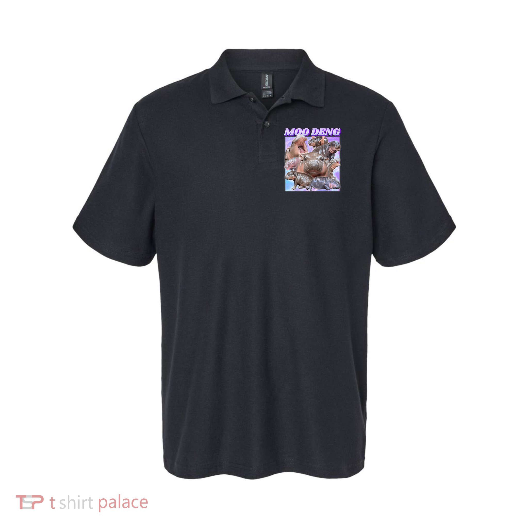 Moo Deng Meme Hippo Softstyle Adult Sport Polo