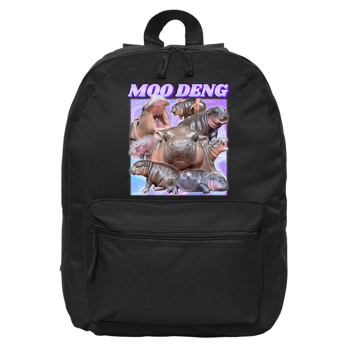 Moo Deng Meme Hippo 16 in Basic Backpack