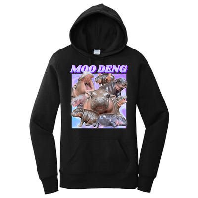 Moo Deng Meme Hippo Women's Pullover Hoodie